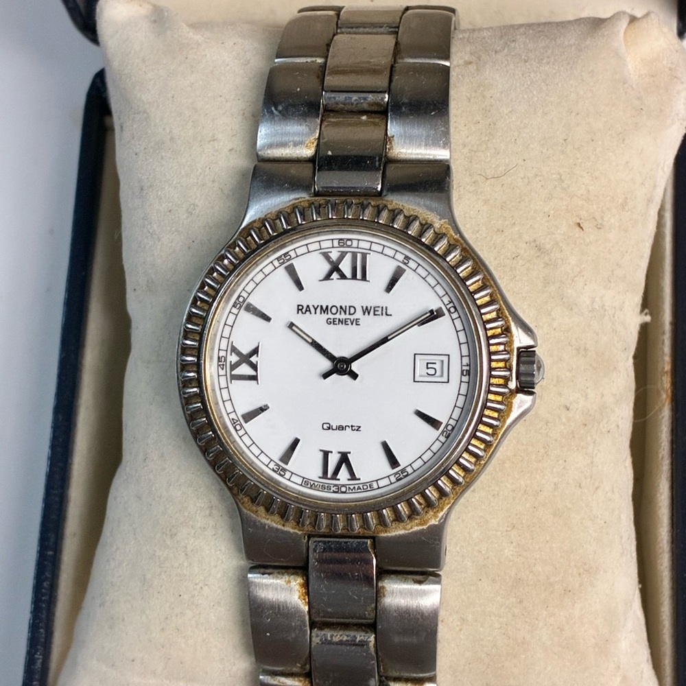 Vtg Raymond Weil Amadeus 9280 Mens Watch 35mm Two Tone Swiss New Battery